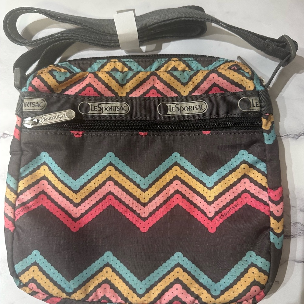 LeSportsac Zigzag Crossbody Bag in Pink, Blue, and Yellow